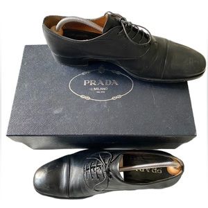 Prada Black Leather Oxford Men’s Shoe